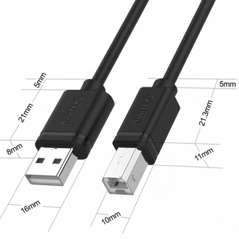 Kabel USB - USB Typ-B UNITEK 3 m