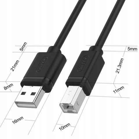 Kabel Unitek USB do drukarki 5m Y-C421GBK
