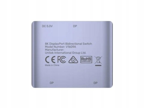 Unitek Dwukierunkowy przełącznik DP 1.4 8K 2-na-1