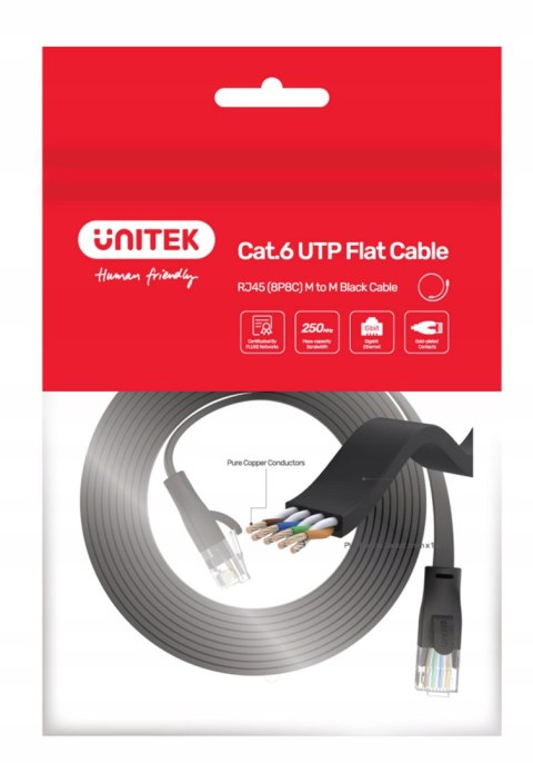 Unitek Patchcord Cat 6, U/UTP, 10m, czarny (C1813GBK)