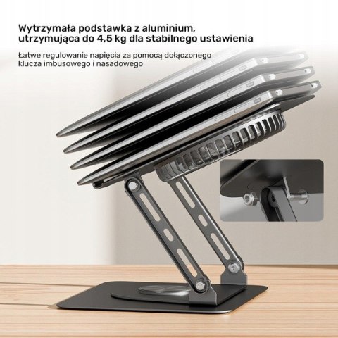 Unitek Podstawka chłodząca pod laptopa regulowana 360°, 8''- 17,3''
