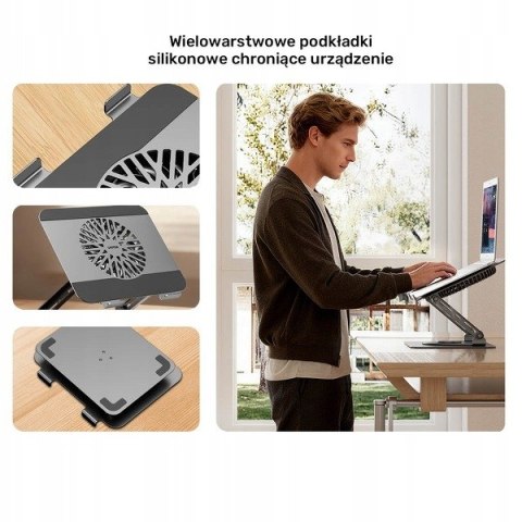 Unitek Podstawka chłodząca pod laptopa regulowana 360°, 8''- 17,3''