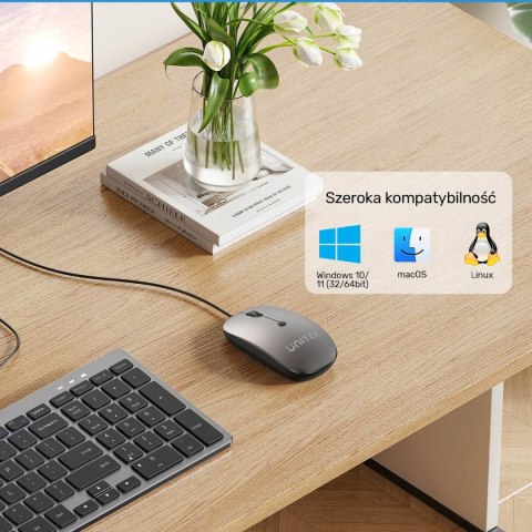 Unitek Przewodowa mysz optyczna biurowa SlimTrack 1600 DPI