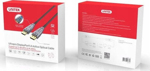 Unitek kabel optyczny DisplayPort 1.4 AOC 8K 15m