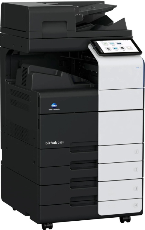 Konica Minolta bizhub C451i + DF-714 + DK-516 + OT-513 + tonery TN-626 CMYK – kolorowa kserokopiarka A3