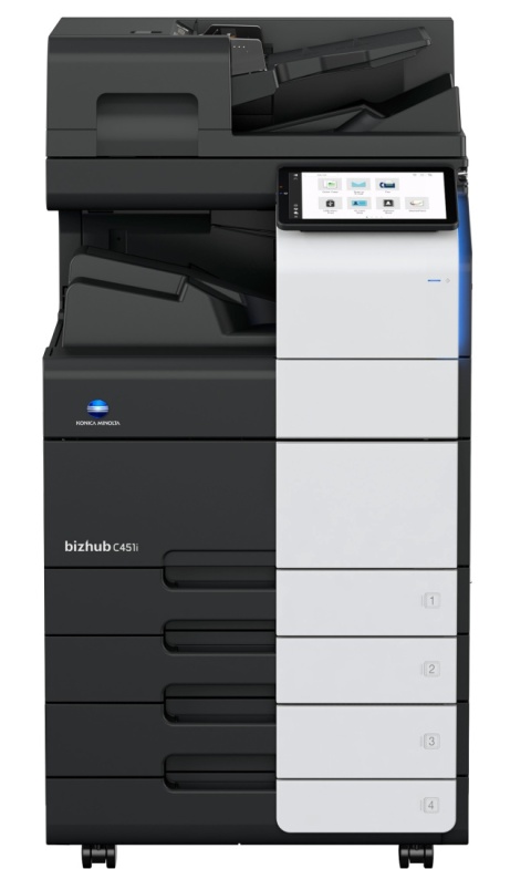 Konica Minolta bizhub C451i + DF-714 + DK-516 + OT-513 + tonery TN-626 CMYK – kolorowa kserokopiarka A3