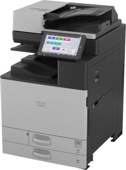 RICOH IM C3010 – nowa kolorowa kserokopiarka A3 30 str., ARDF, duplex, skanowaniem sieciowym, szafka, komplet tonerów startowych