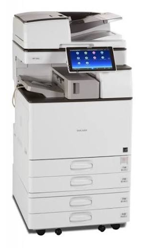RICOH MP 2555 poleasingowa – kserokopiarka A3 25 str./min z ARDF, duplexem, skanowaniem sieciowym, 2 x 550 ark., szafka.