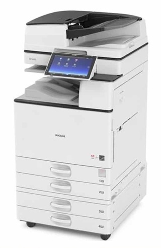 RICOH MP 2555 poleasingowa – kserokopiarka A3 25 str./min z ARDF, duplexem, skanowaniem sieciowym, 2 x 550 ark., szafka.