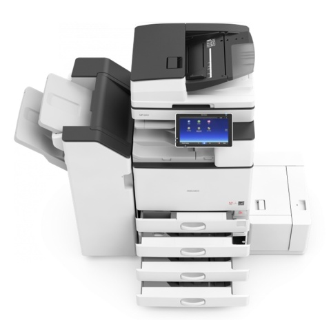 RICOH MP 2555 poleasingowa – kserokopiarka A3 25 str./min z ARDF, duplexem, skanowaniem sieciowym, 2 x 550 ark., szafka.