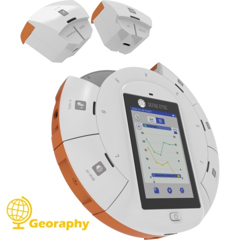 SenseDisc Pro Geografia, GPS, akcelerometr, barometr, wysokościomierz plus 11 modułów i sond pomiarowych do geografii