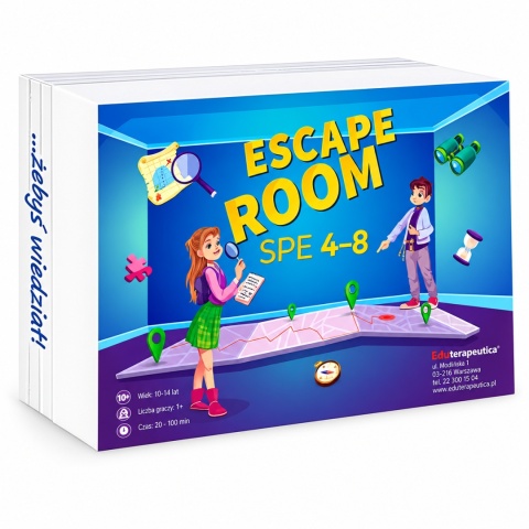 Gra ESCAPE ROOM SPE 4–8 – kreatywna terapia, logiczne myślenie i współpraca dla uczniów 10–14 lat
