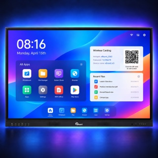 eBoard VD 7516A Essentiale 75″ – monitor interaktywny 4K UHD, Android 16, 40 punktów dotyku, PhET