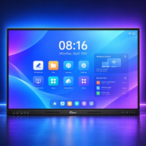 eBoard VD 8616A Essentiale 86″ – monitor interaktywny 4K UHD, Google EDLA, Android 16, PhET, 40 punktów dotyku